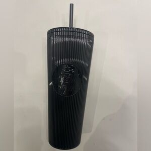 Starbucks Black Pleated Metallic Venti Iced Tumbler 710ML